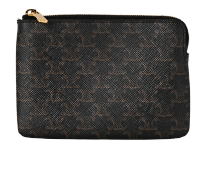 Celine Triomphe Coin Purse, &pound;175, Accessories, Brown, Canvas, Front view